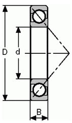 LS-12-AC, ANGULAR CONTACT BALL BEARING, 25 DEGREE CONTACT ANGLE - INCH DIMENSIONS, Consolidated Brand (1024)