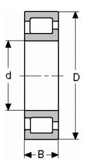 NJ-208EM C/4, CYLINDRICAL ROLLER BEARING,MACHINED BRONZE CAGE, HIGH CAPACITY, Consolidated Brand (1024)