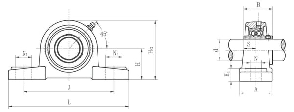 6 PIECES) 5/8" Pillow Block Bearing, UCP202-10 Solid Base P202