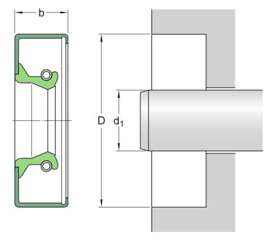 1.938"X2.623"X0.313", 19226 SKF Oil Seal, Design: CRW1 (1024)