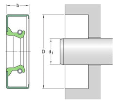 1.938"X2.623"X0.313", 19226 SKF Oil Seal, Design: CRW1 (1024)