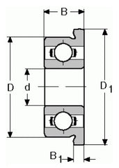 SSFR-4-ZZ, DEEP GROOVE BALL BEARINGS - FLANGED - MINIATURE - INCH - STAINLESS STEEL - 2 SHIELDS( (1024)