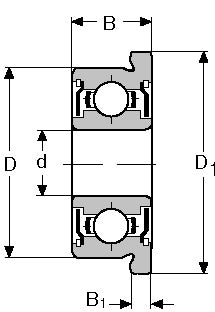 FR-4-2RS, DEEP GROOVE BALL BEARINGS - FLANGED - MINIATURE - INCH - TWO SEALS (1024)