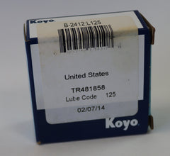 B2412, Koyo, Full Complement Drawn Cup Needle Bearing w/ L125 Lube
