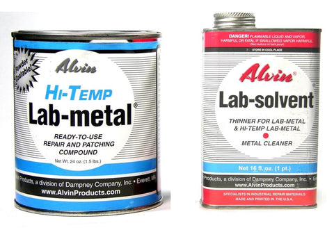 11102 + 20102 ALVIN 24 oz Hi-Temp Lab Metal Repair Compound AND 16 oz Lab Solvent